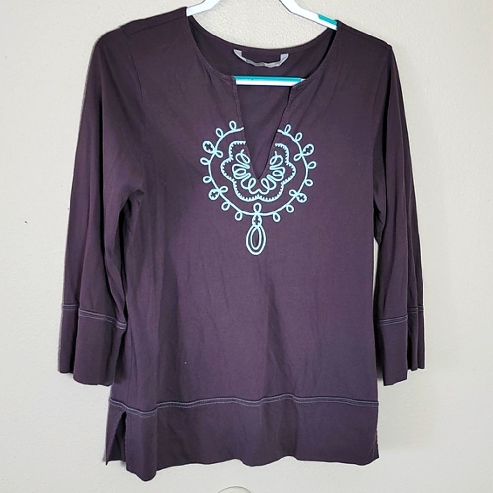 Athleta Medallion Yoga Tee Shirt size L